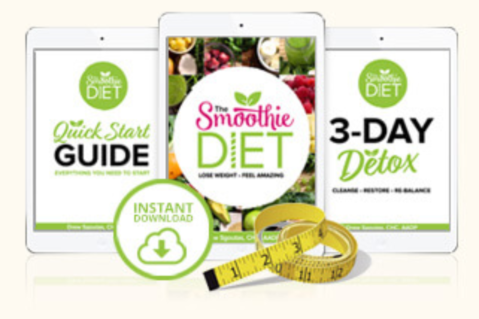 Three tablets displaying