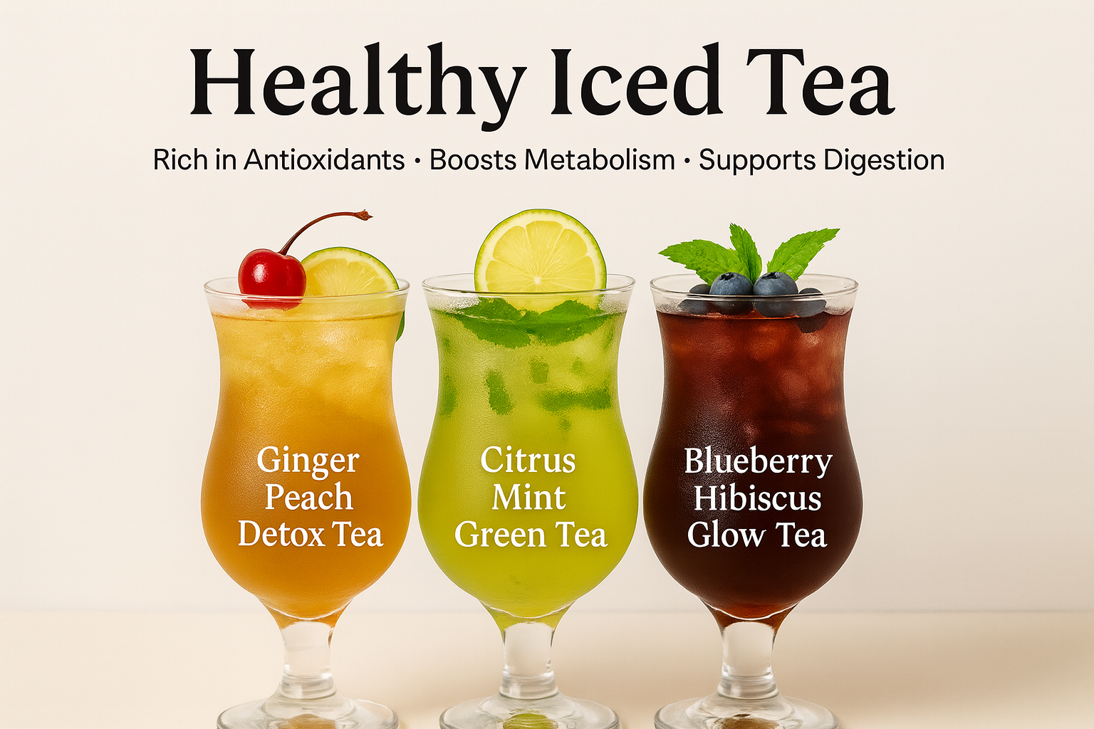 3 Healthy Iced Teas to Refresh, Detox & Glow (Easy Recipes!)