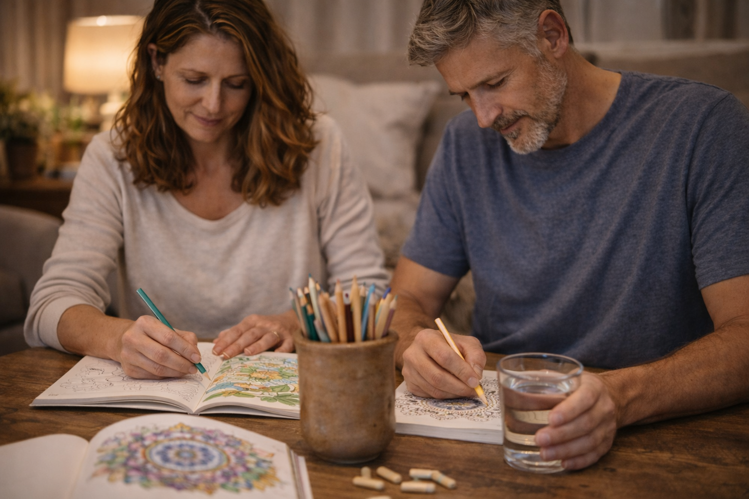 Adult Coloring together. adult coloring books