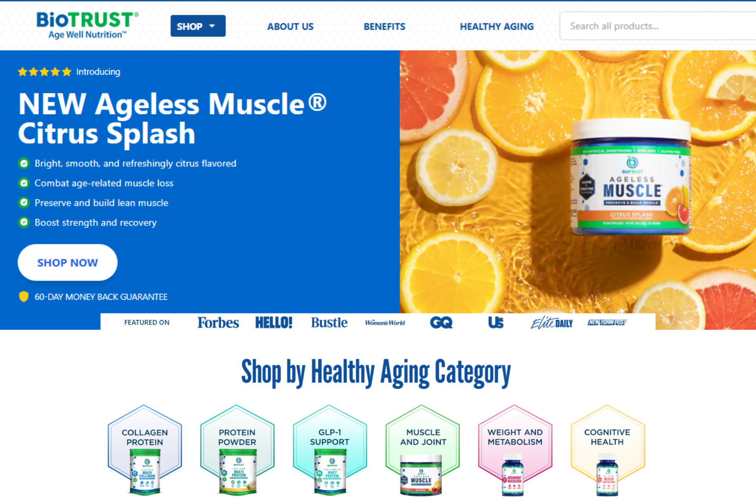 BioTRUST website featuring