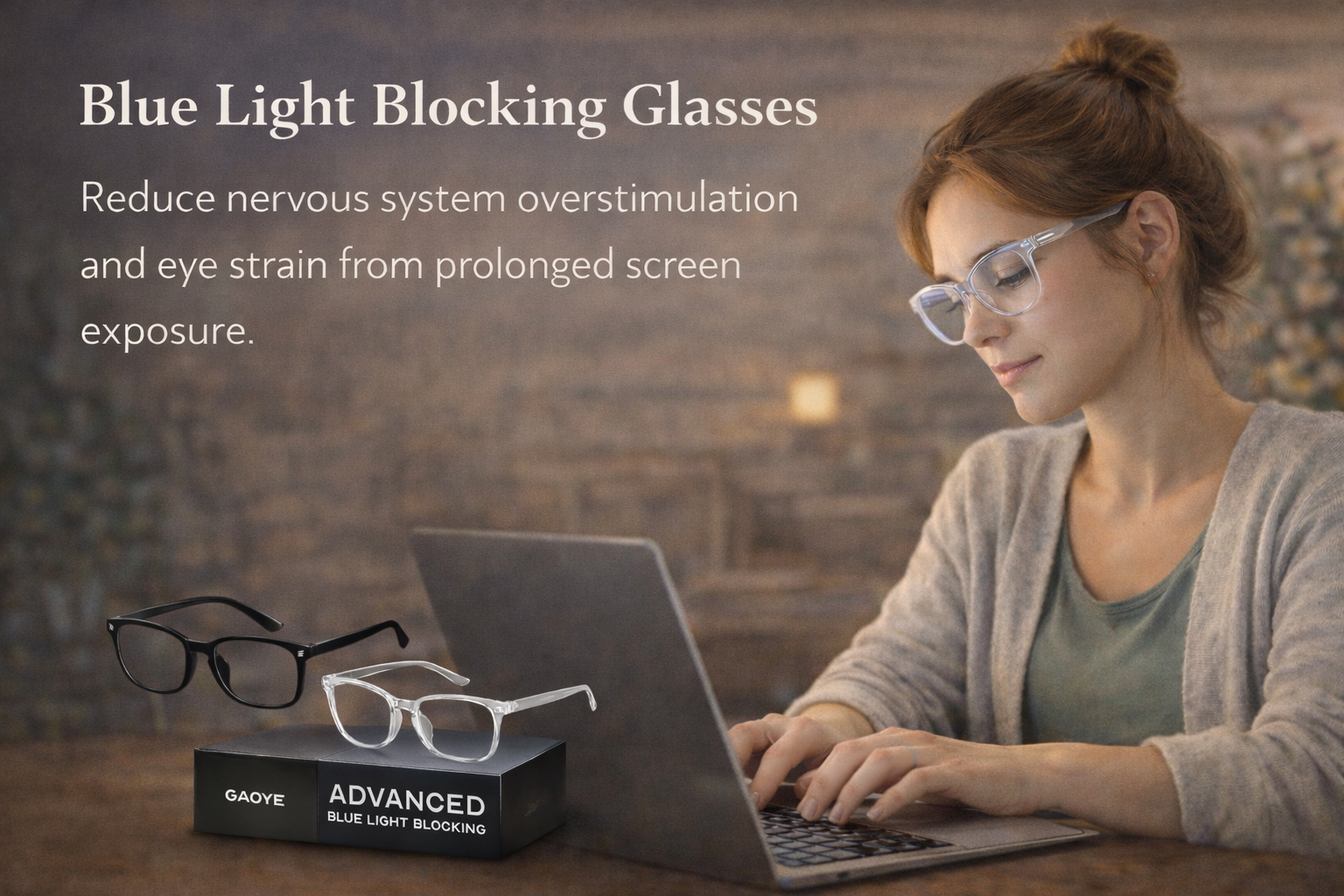 Blue light blocking glasses for screen time
