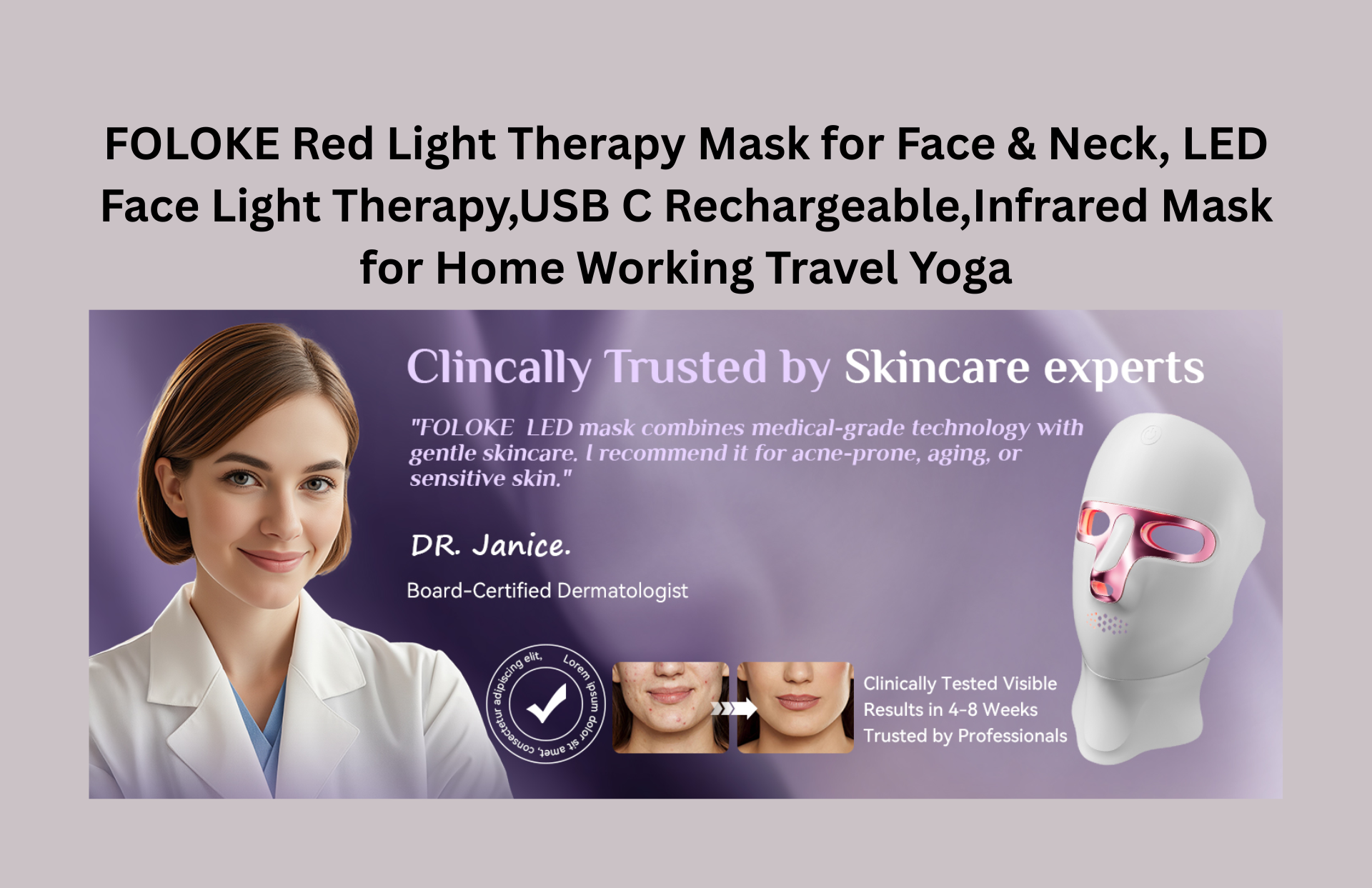 LED facial mask Amazon • light therapy skincare • anti-aging tools