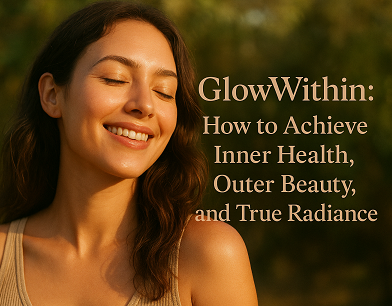 Smiling woman with eyes closed in golden light. Text: 