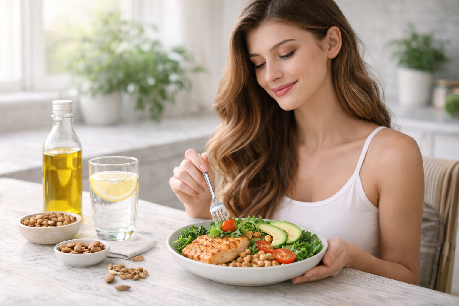 Healthy meal and serene moment