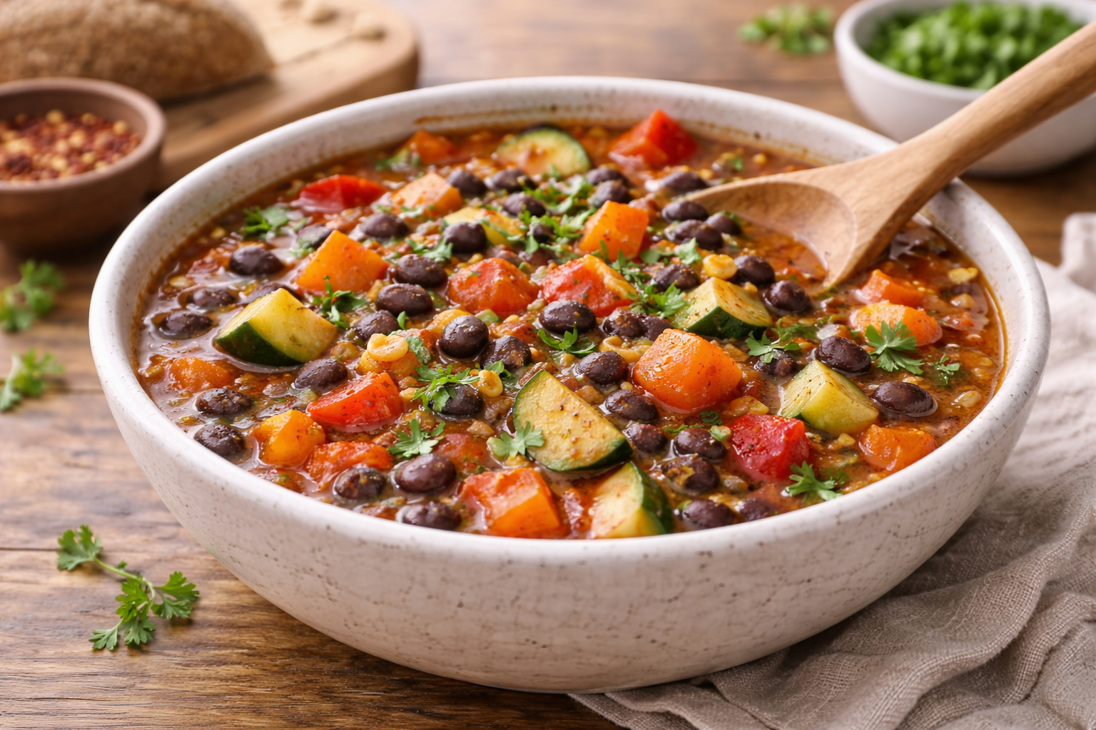 Hearty Black Bean Vegetable Stew
