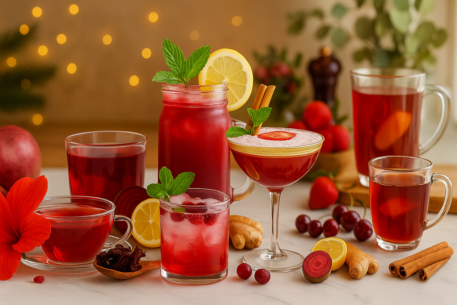 natural red seasonal drinks perfect for winter health, immunity, warmth, and antioxidant support
