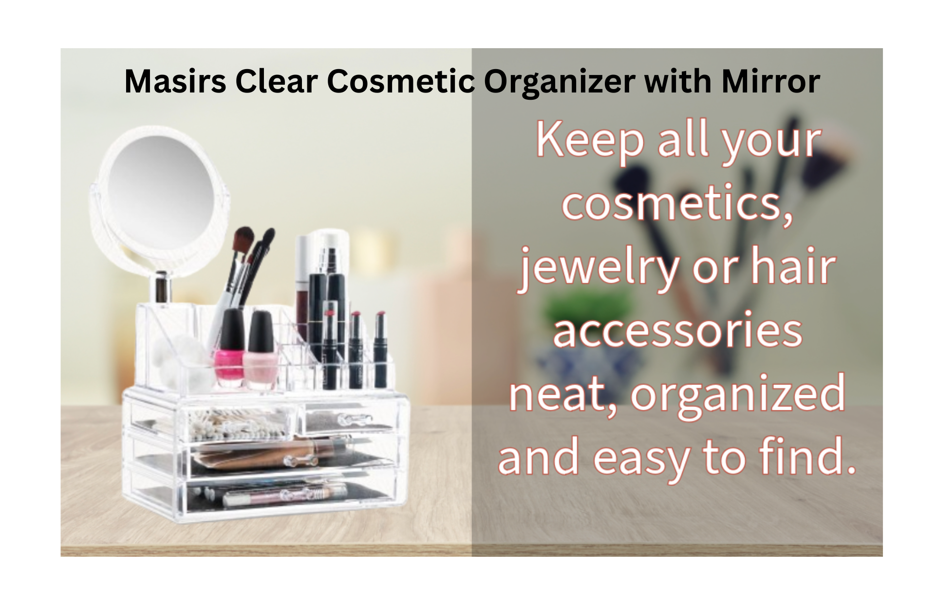 makeup organizer Amazon • vanity mirror light • self-care space