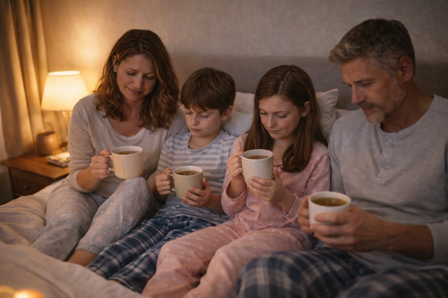 Family time with herbal tea
