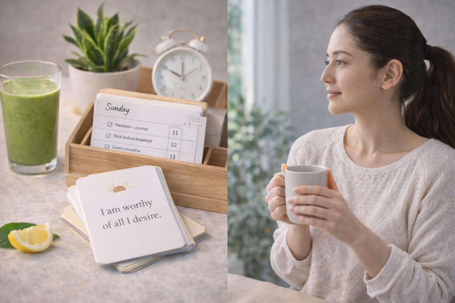 Mindful morning routine and reflection