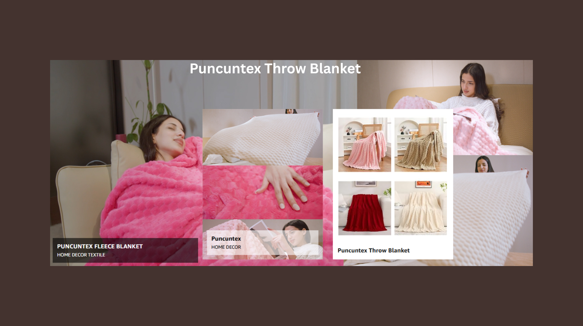 Peach Fuzz and Cherry Red throw blankets add cozy layers to Glow Up Spaces decor.