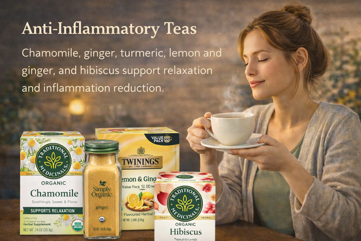 anti inflammatory teas, bobiscus tea, ginger, lemon and ginger tea