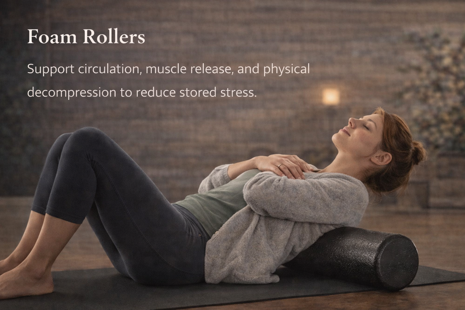 Relaxing with a foam roller