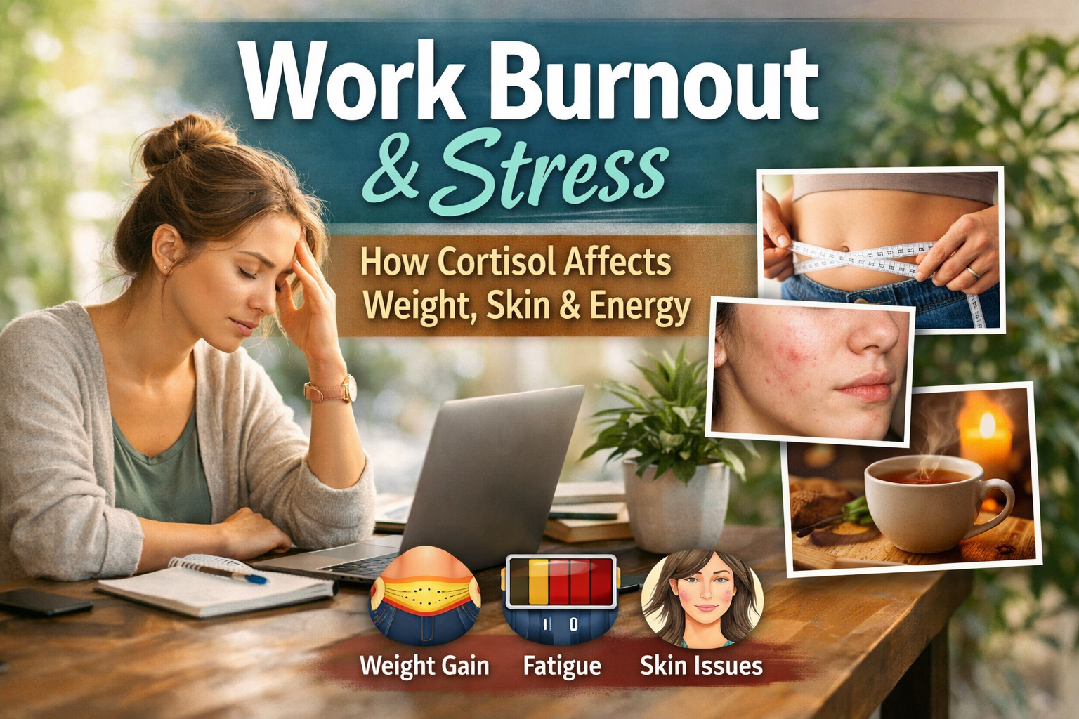 chronis stress. Work burnout and stress at home office