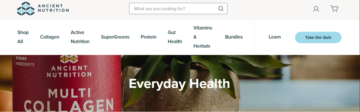 Ancient Nutrition, herbal supplements, health and wellness, collagen proteins, probiotics, super-greens, vitamins, herbal blends