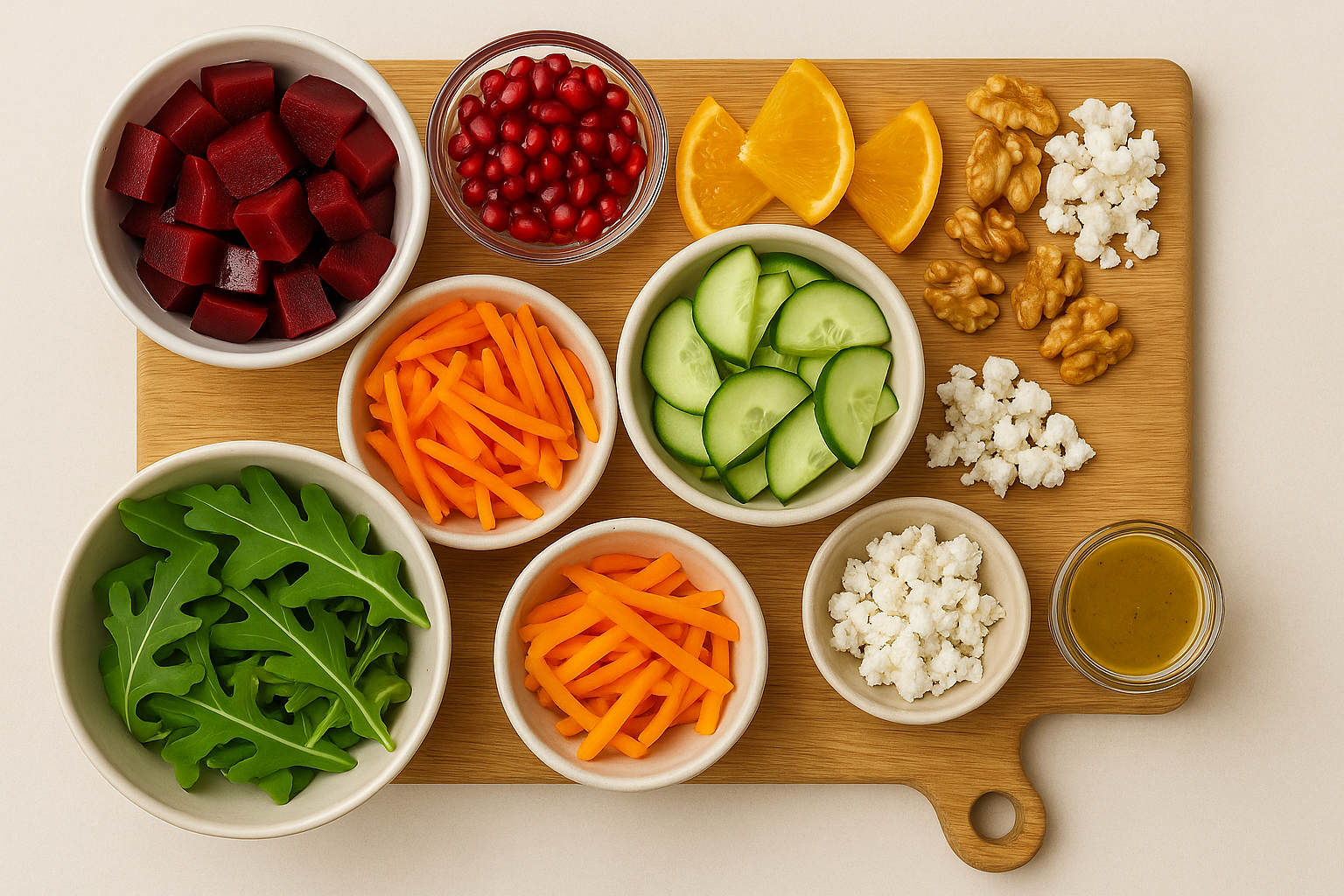 beets winter salad prep