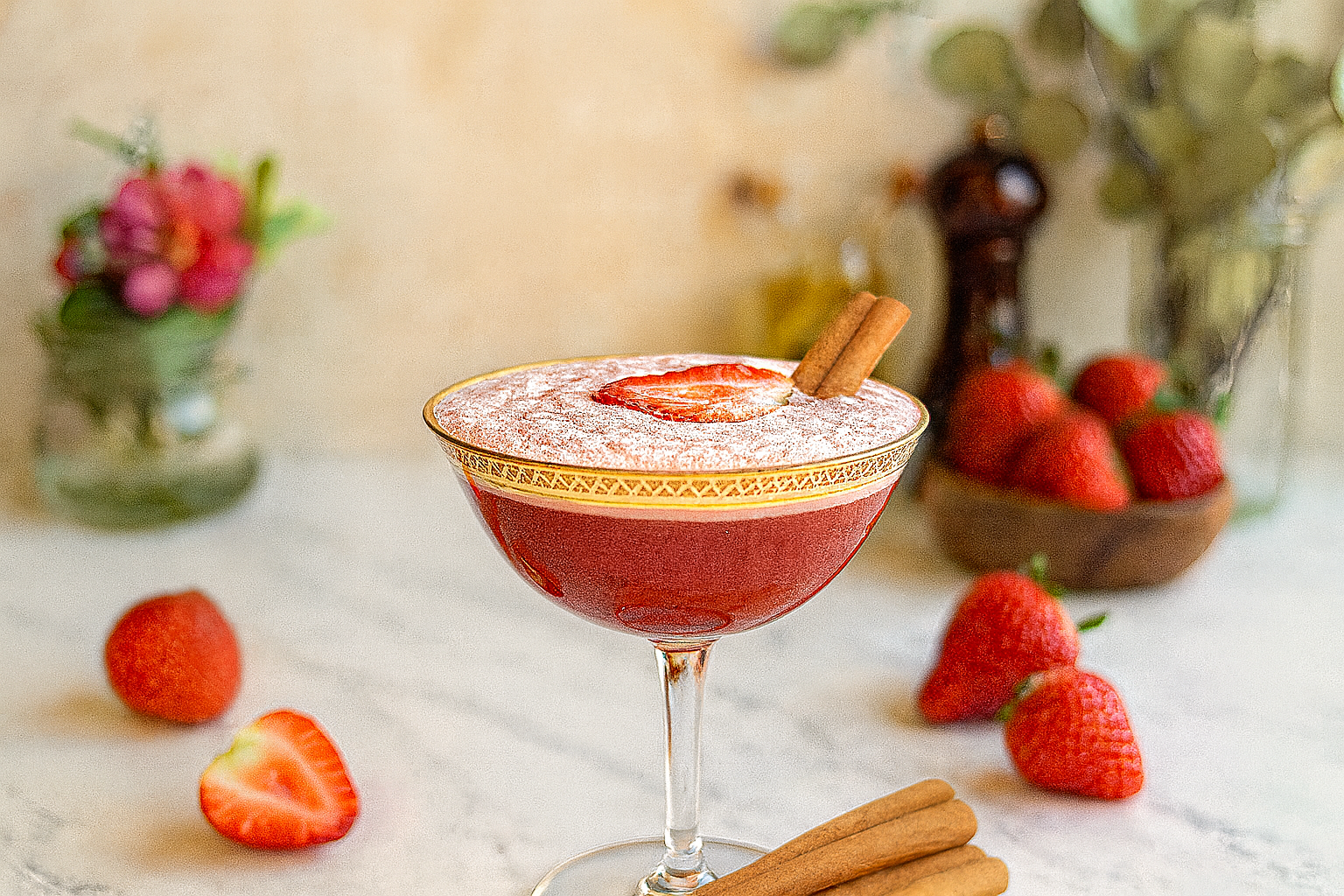 cinnamon strawberry red immunity drink