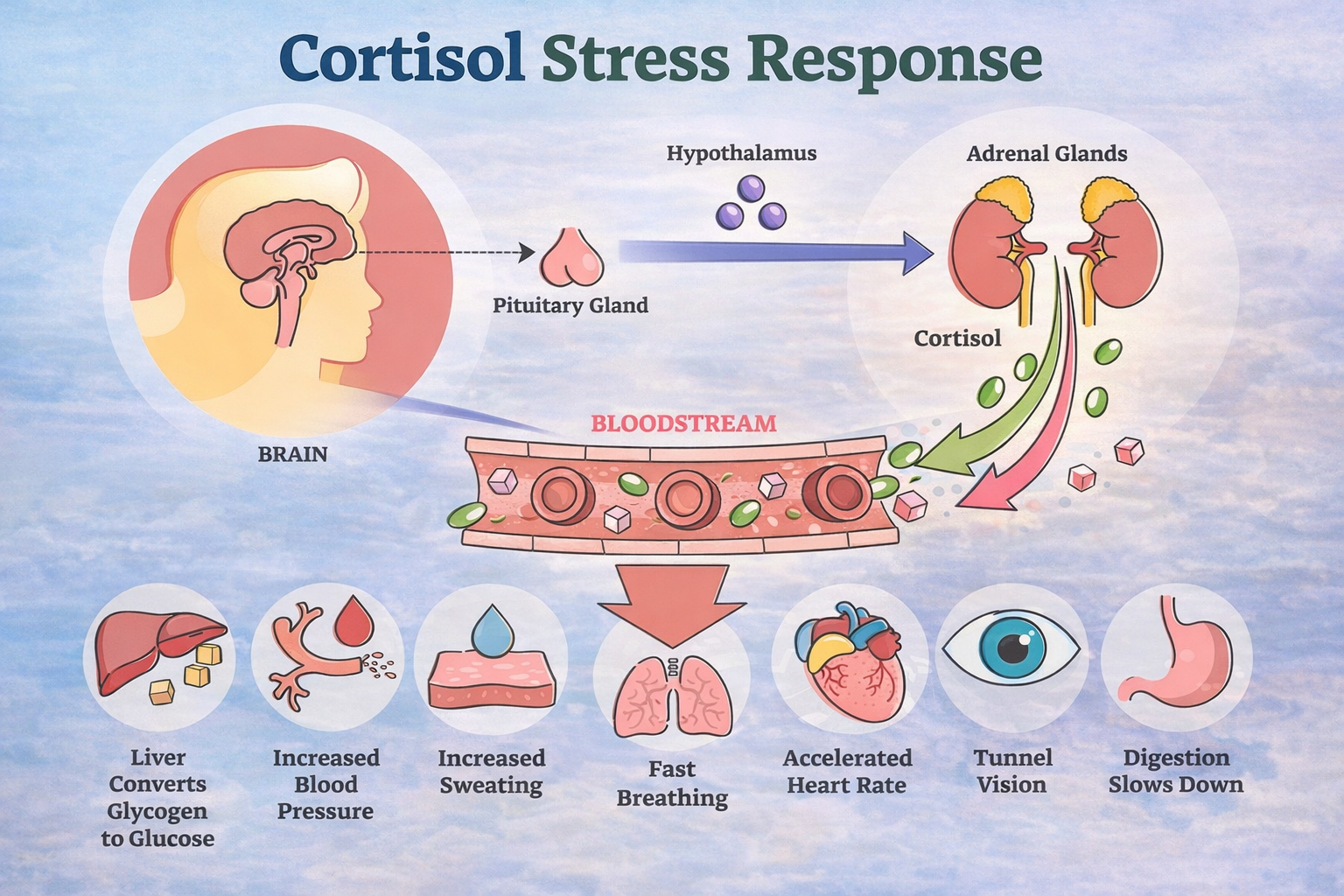 Cortisol stress response infographic