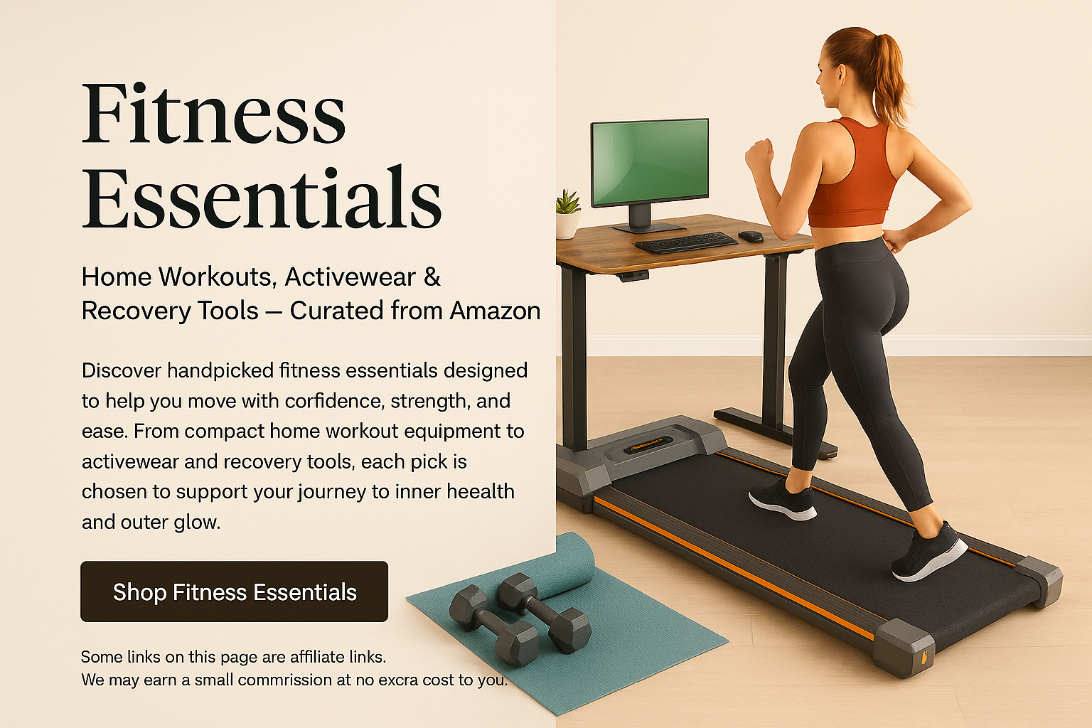 Home Workouts, Activewear & Recovery Tools, Curated from Amazon
