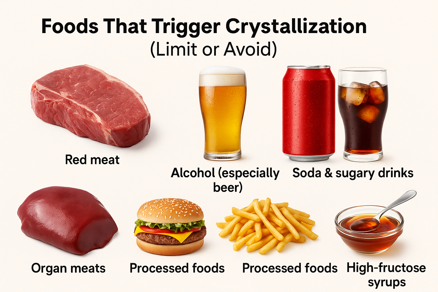 Foods That Trigger Crystallization (Limit or Avoid)
