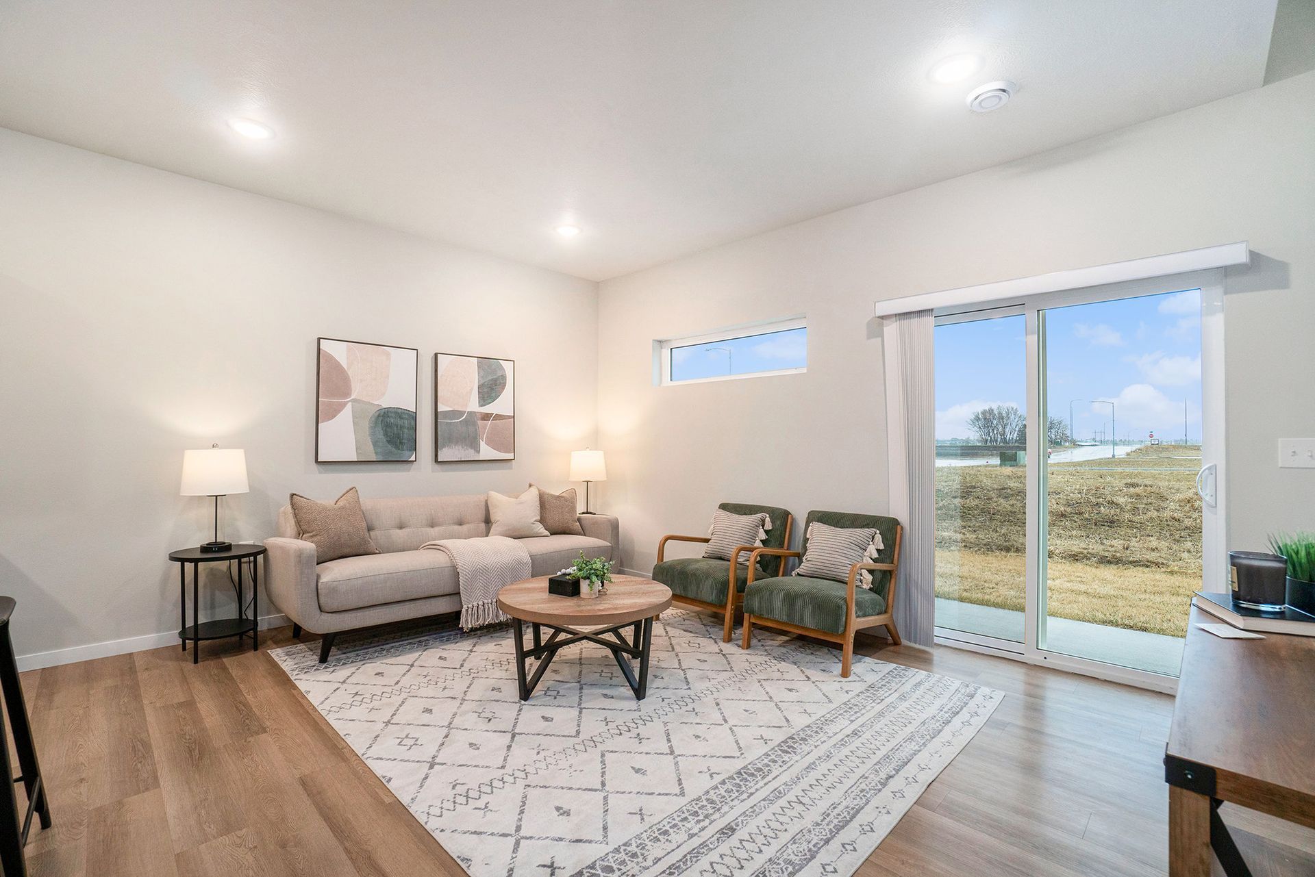 Living room with couches and table