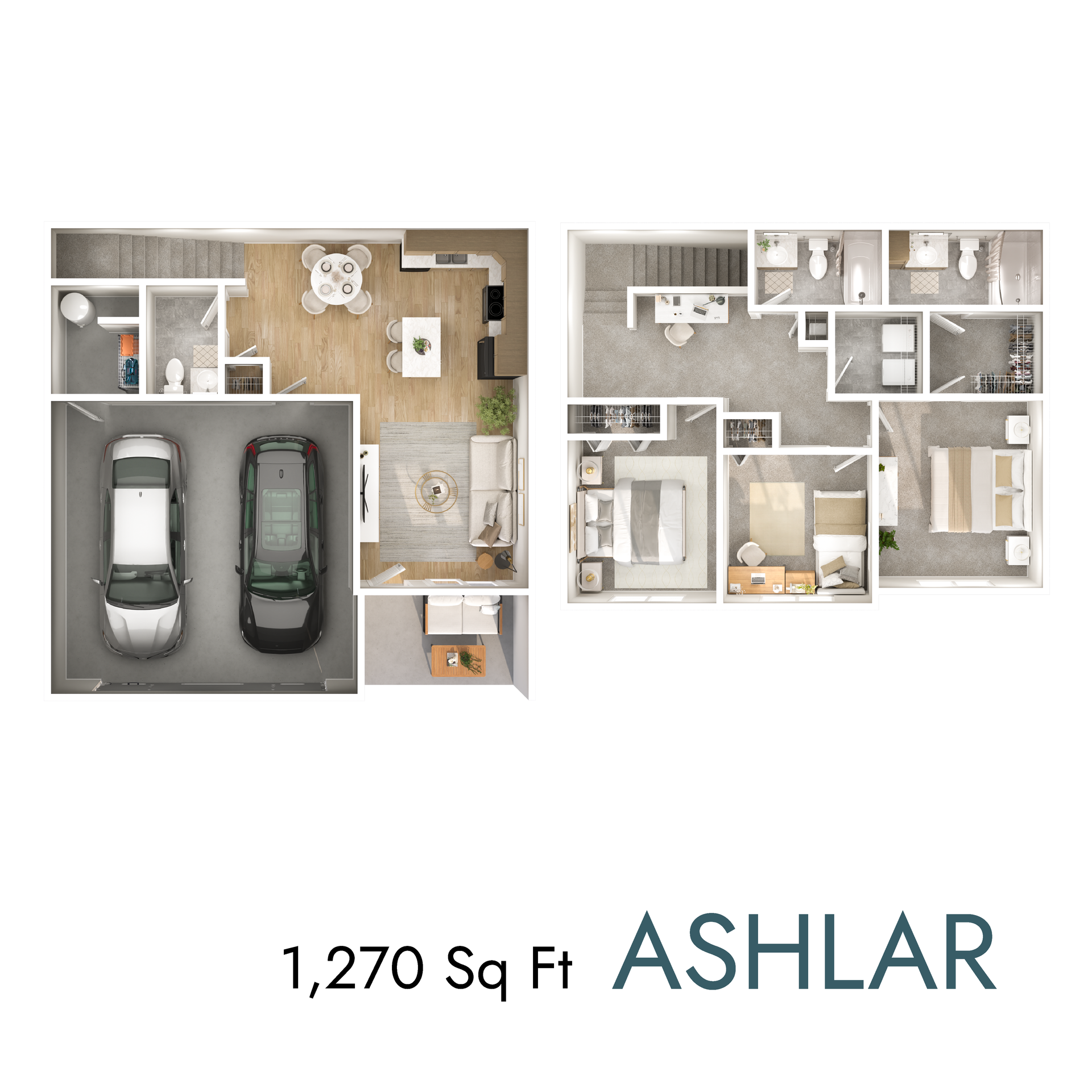 Ashlar floor plan with 1,270 square feet