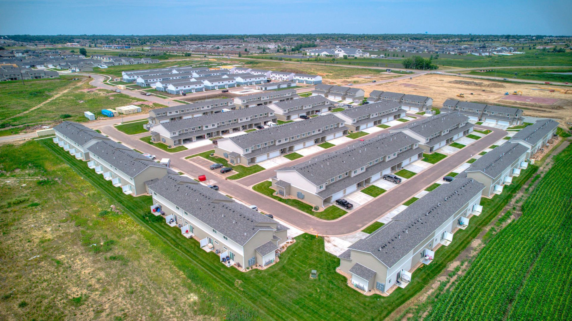 An aerial view of The Slate
