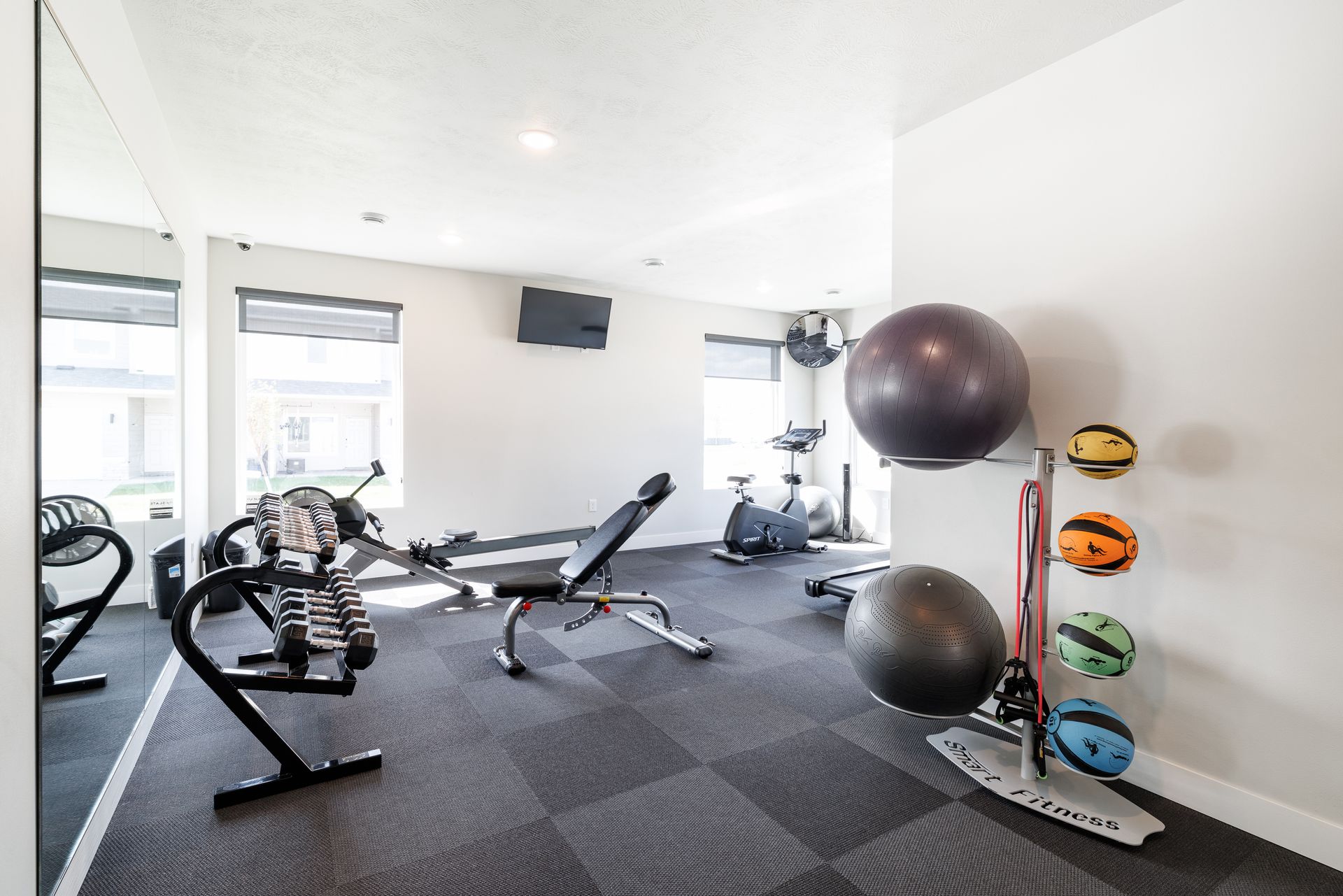 Gym with fitness equipment