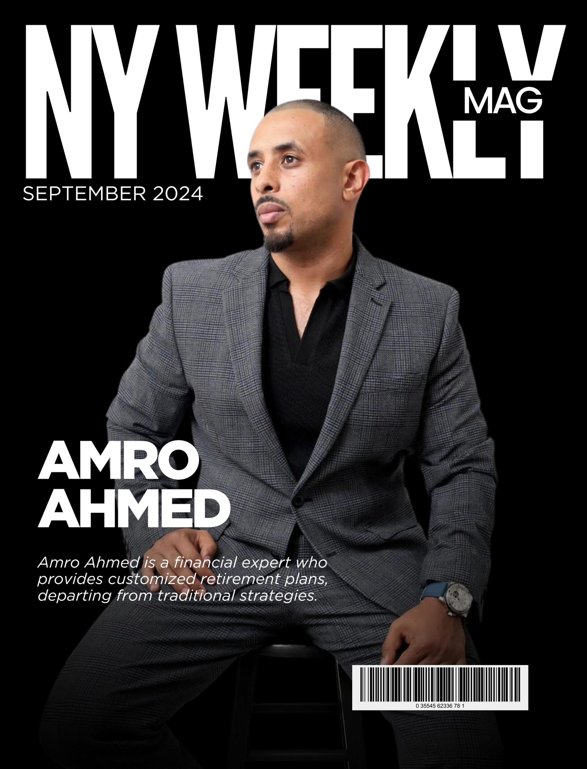 A man in a suit is on the cover of a magazine.