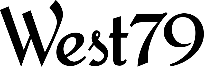 Black script logo reading “West79” on a white background