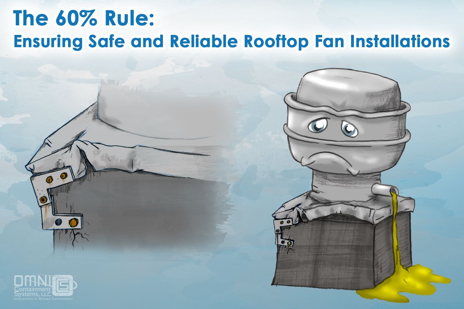 A cartoon of a rooftop fan with the words