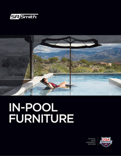 A woman is laying on a lounge chair in a pool with an umbrella.