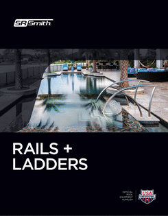 A brochure for rails and ladders shows a swimming pool.