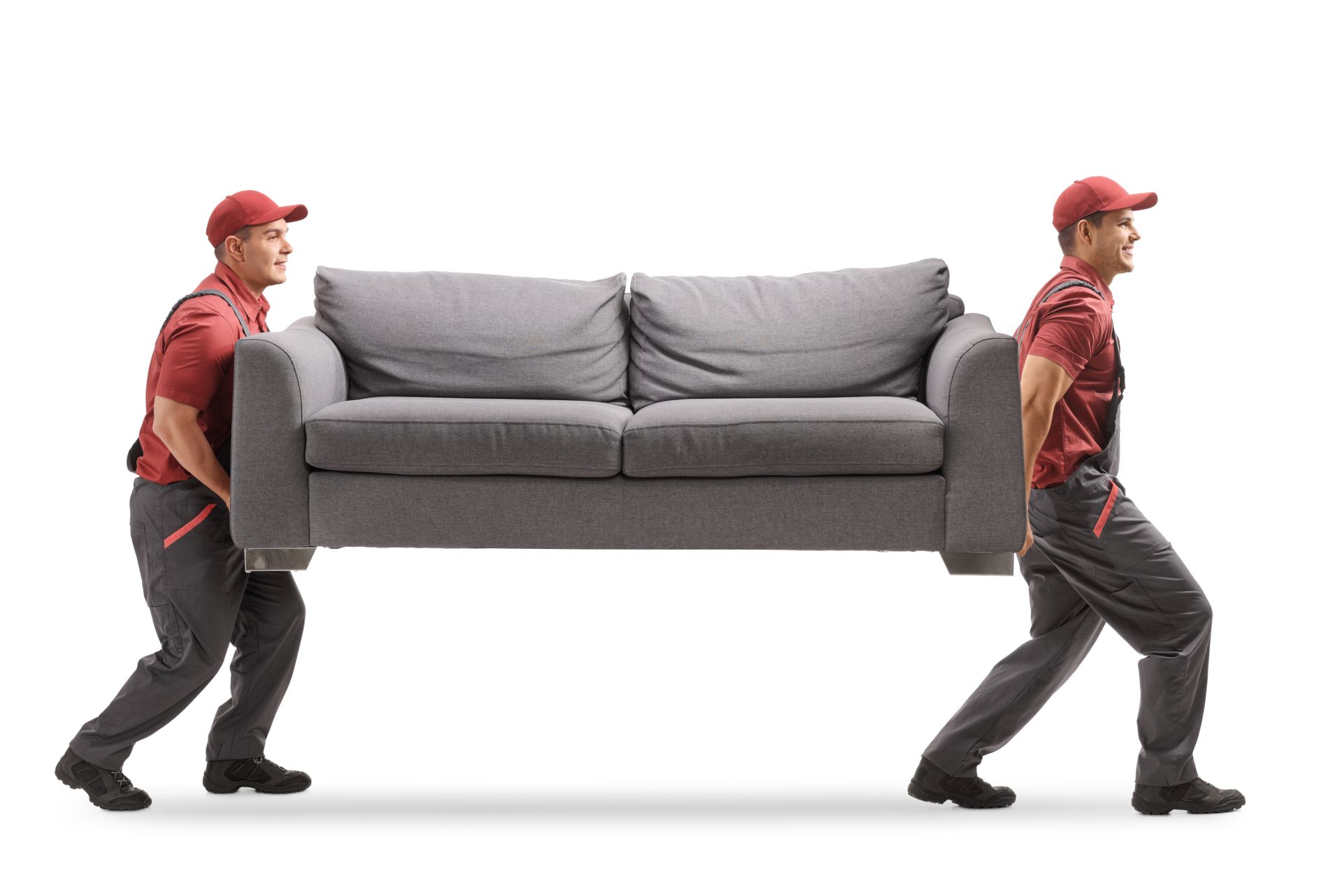 Residential movers carrying a couch