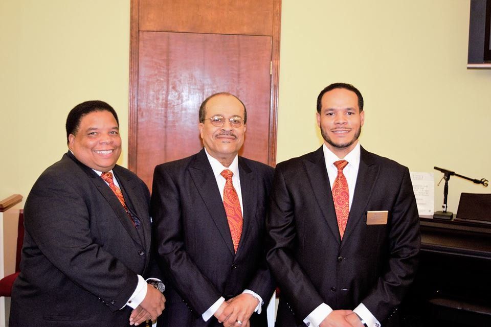 Photo from left to right of Richard Lewis II, Richard Lewis and Michael Lewis with Lewis & Wright Funeral Directors