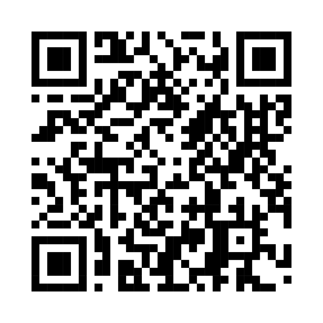 QR-Code mit schwarzen und weißen Quadraten.