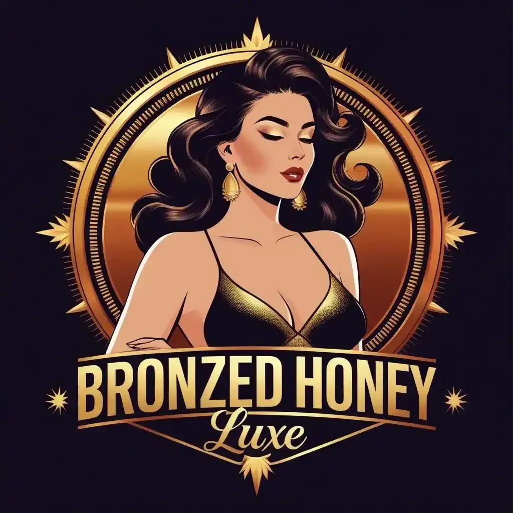 Bronzed Honey Luxe logo showing a dark haired woman in a bikini