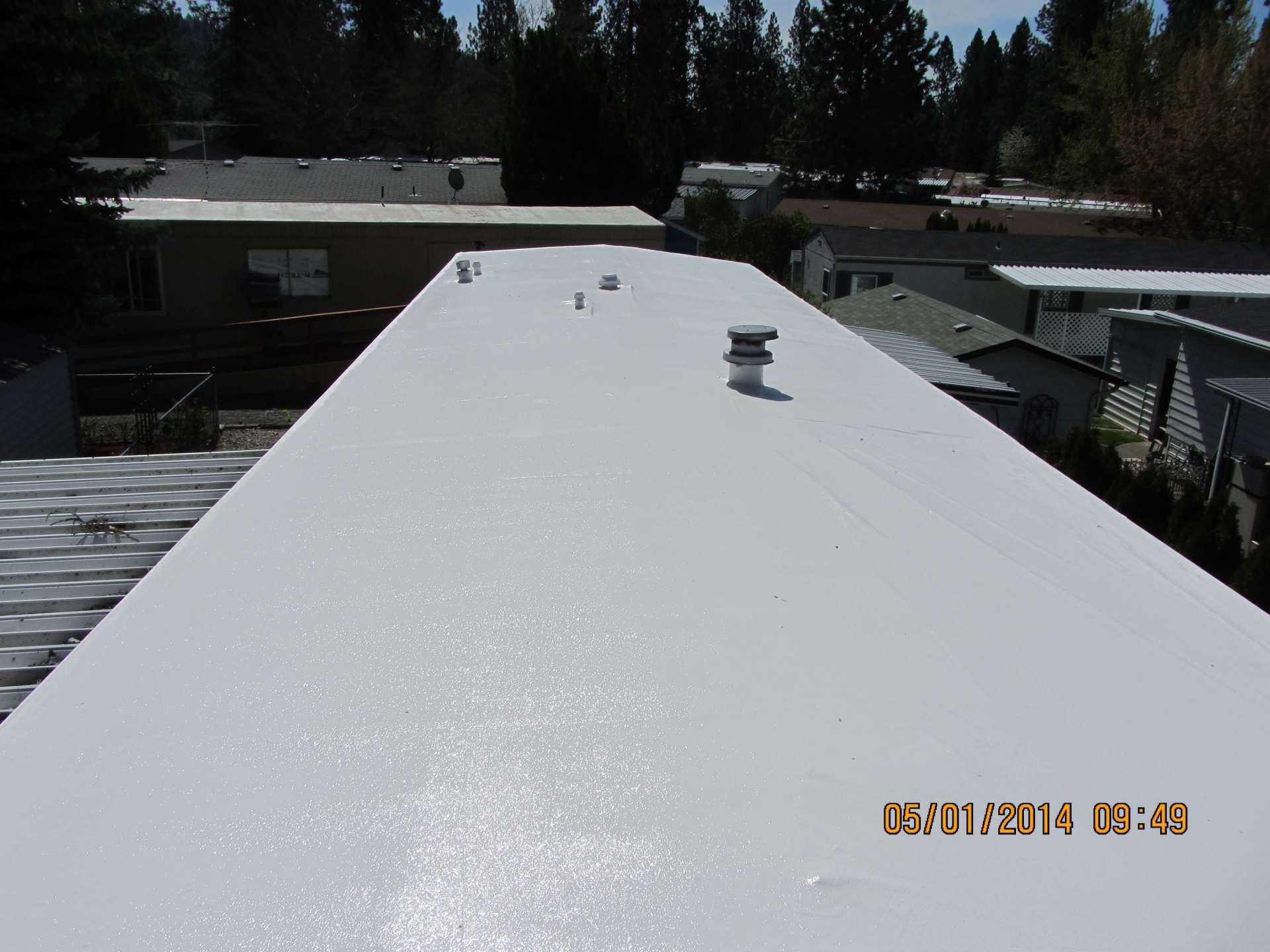 completed mobile home roof