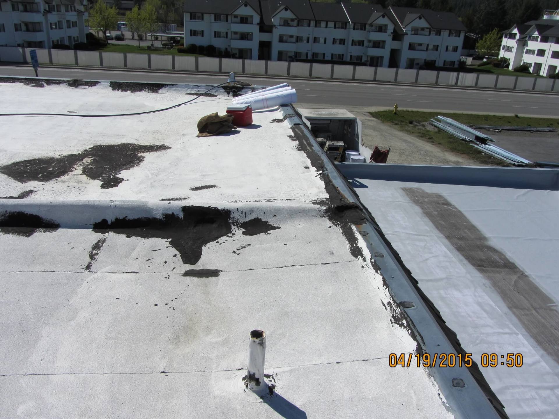 Flat Roof Before - Elder Roofing - Spokane Valley WA