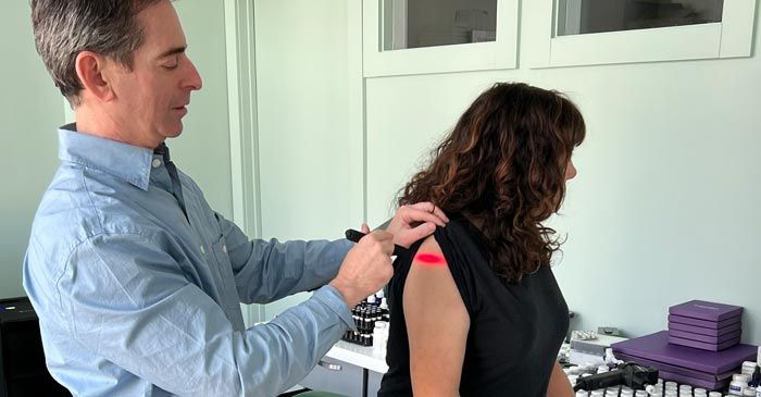 Patient Getting Treated with Holistic Healing in NY - Dr. Louis Granirer, Chiropractor. Holistic Modalities in Kingston, Ulster County, NY 12401