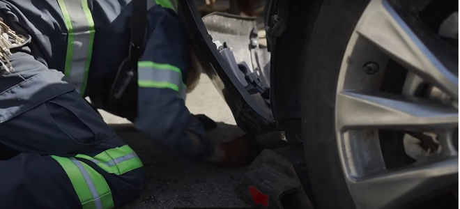 securing tires before towing