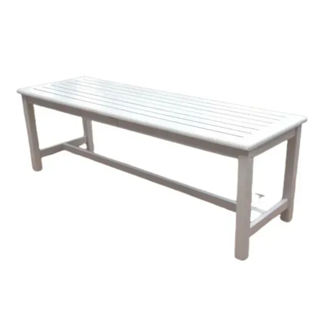 White Timber Bench Seat — Northern Rivers Wedding & Event Hire in Goonellabah, NSW