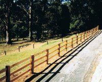 long wooden fence on property