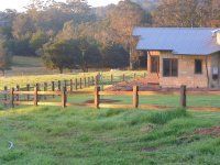 wooden fence on property