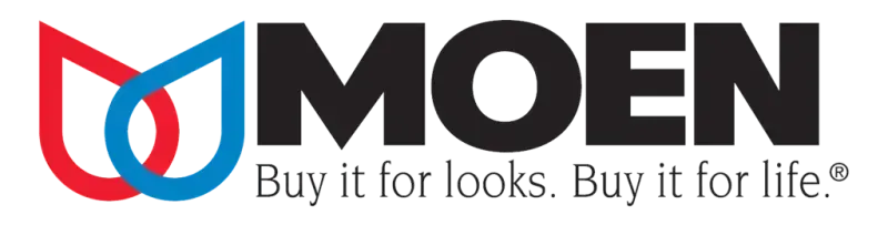 A moen logo that says buy it for looks buy it for life