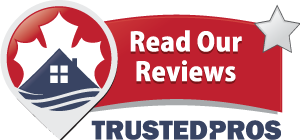 A logo that says read our reviews trusted pros