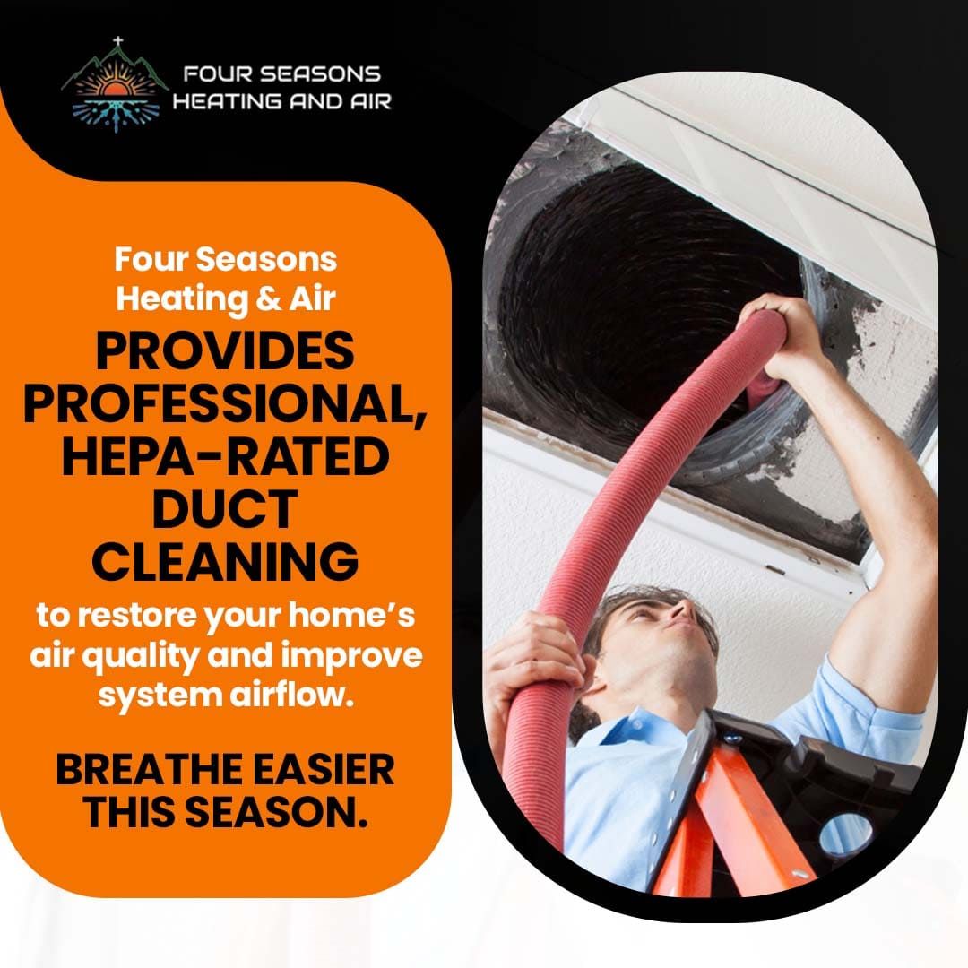Technician performing professional HEPA-rated air duct cleaning to improve indoor air quality