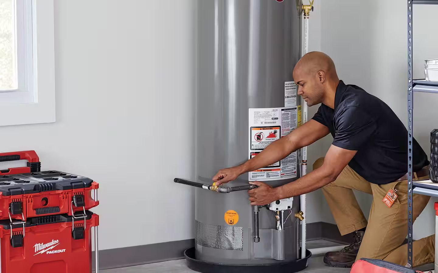 HVAC technician providing indoor air quality services