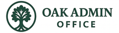 A logo for the oak admin office on a white background.