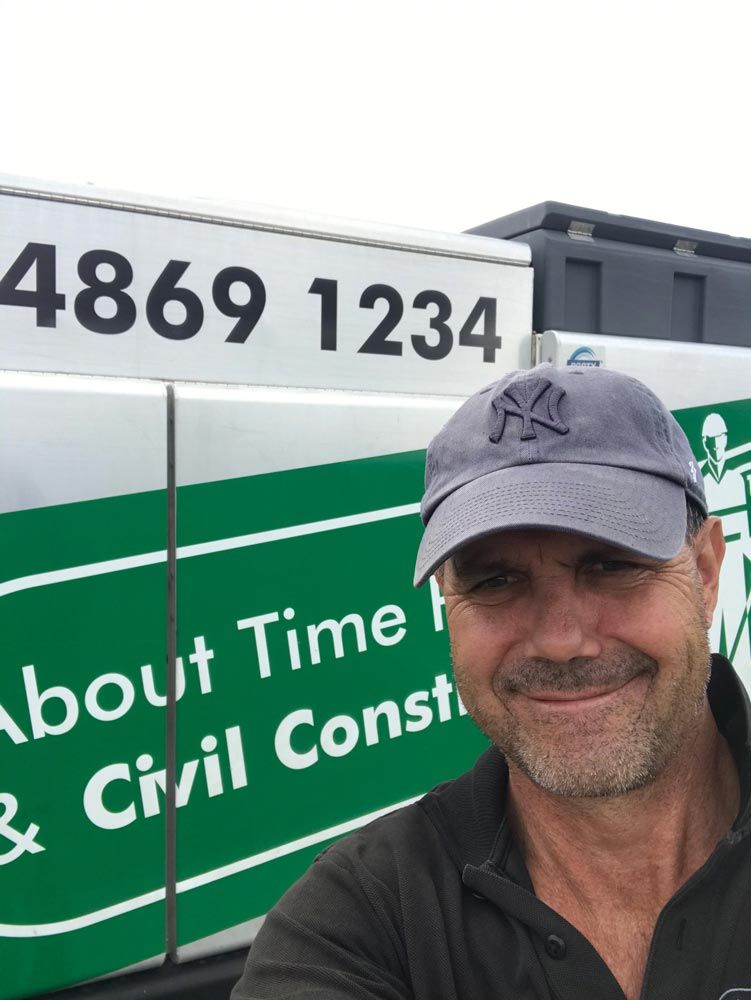 Photo with the Company Truck — About Time Plumbing & Civil Construction in Moss Vale, NSW