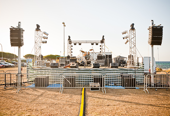 Outdoor Concert Stage on a Beach — USA — Emergency Dumpsters For Less
